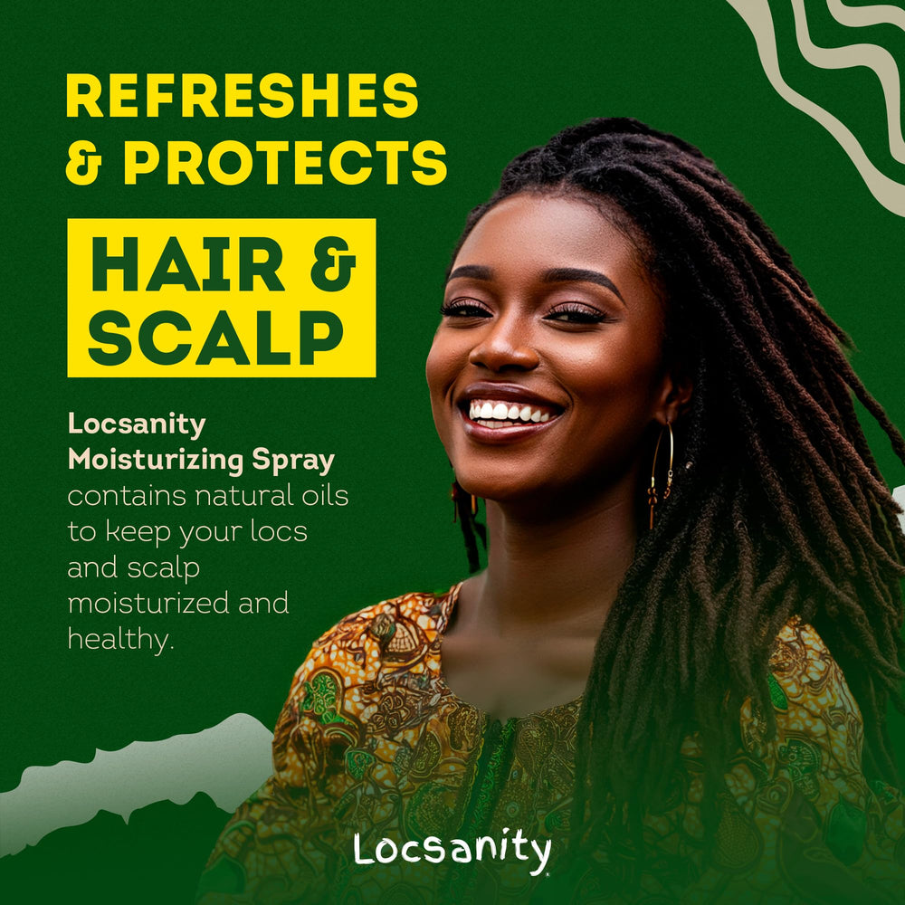 Locsanity being applied to scalp demonstrating soothing peppermint relief