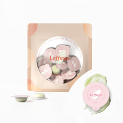 Loffeyo front packaging showing 30 travel cleansing balm pods and benefits