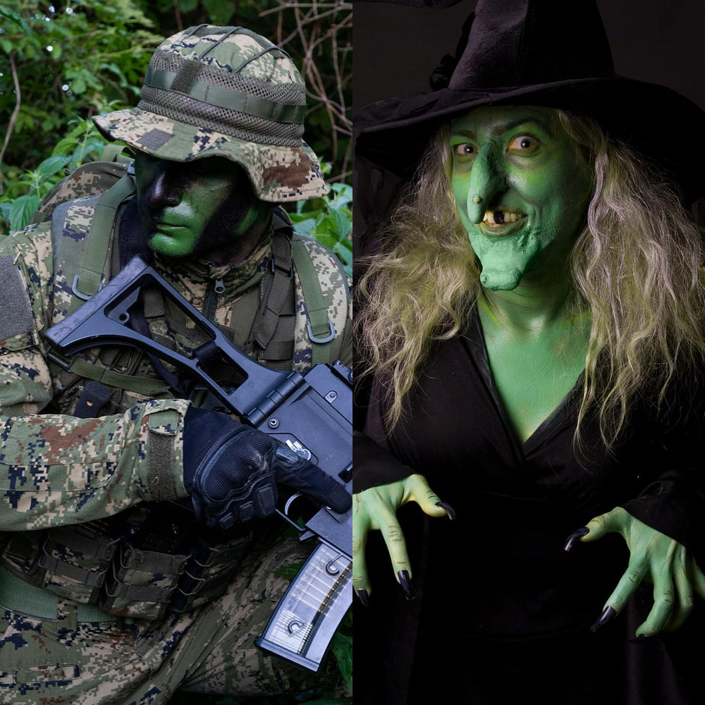 LOKFAR applied full-face on cosplay witch for dramatic effect