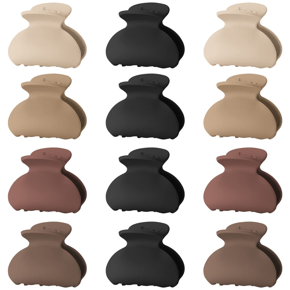 Lolalet front view of 12-pack clips showing colors and compact size for easy styling