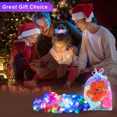 Lolalet scrunchie worn in ponytail displaying bright neon visibility at night