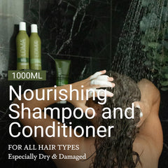 Loma conditioner creamy texture in hand for smooth detangling benefit