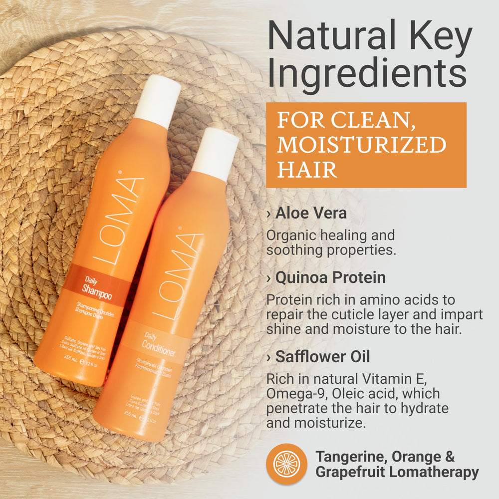 Loma Daily Conditioner texture on hand highlighting smoothing and detangling benefit