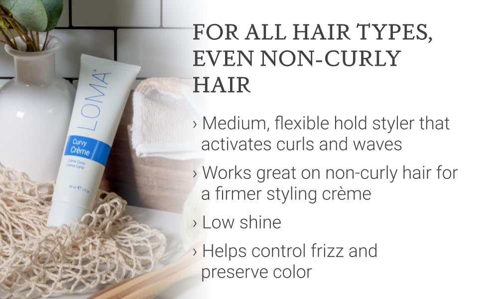 Loma Curvy Crème ingredient label close-up showing clean formulation benefit