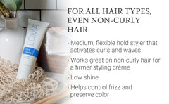 Loma Curvy Crème ingredient label close-up showing clean formulation benefit