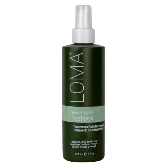 LOMA front bottle showing nourishing oil treatment and clear labeling for easy selection