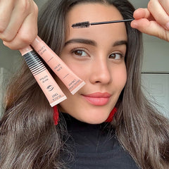 Lomansa lashes before tint showing natural lighter lashes