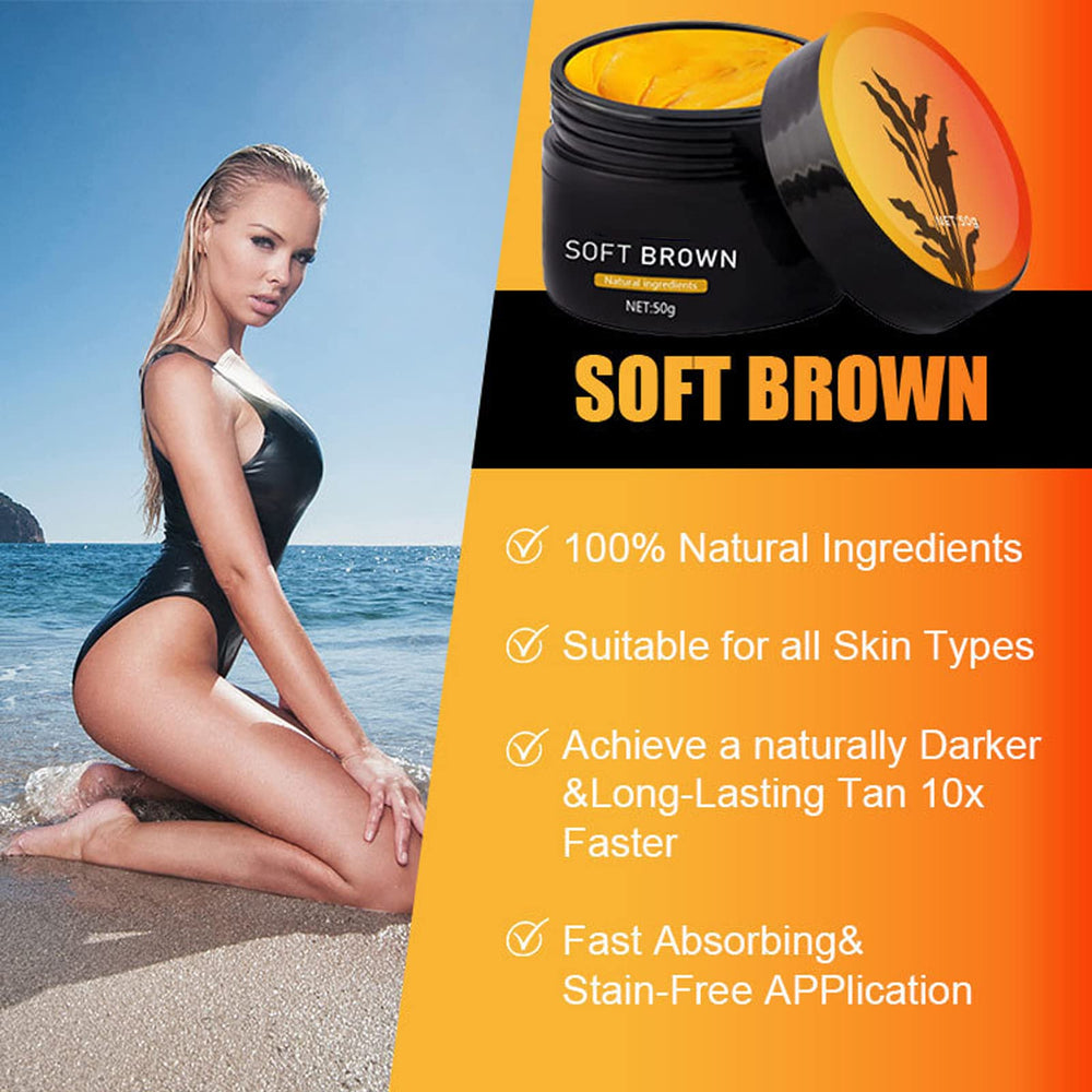 Loobexery being applied to forearm for smooth spread and even tanning results