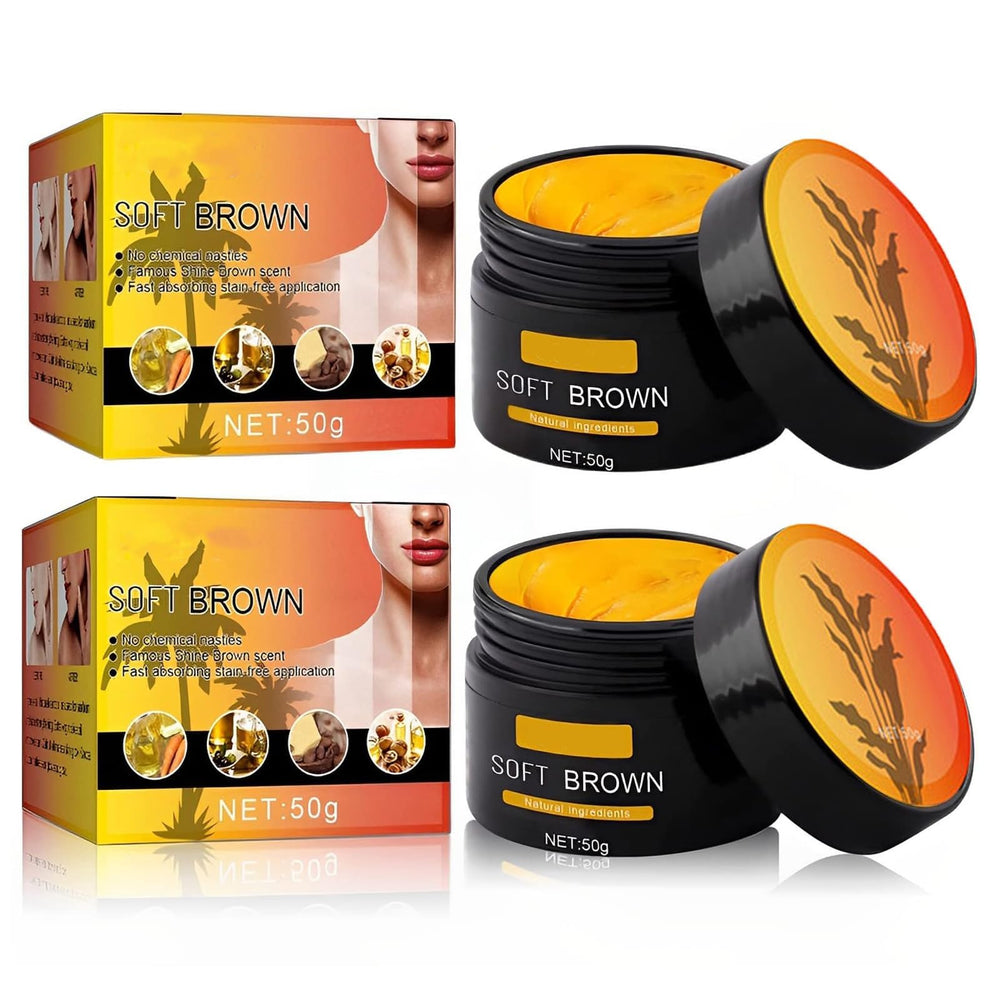 Loobexery front packaging showing dual luxury tanning gel tubes and elegant label benefits