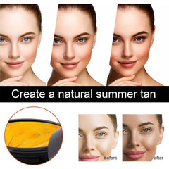 Loobexery used on beach showing bronzing effect and hydrated-looking skin