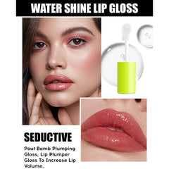 Loobexery lip gloss applied on model lips adding shine and natural plump
