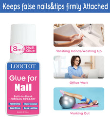 LOOCTOT bonding an acrylic nail demonstrating strong professional hold