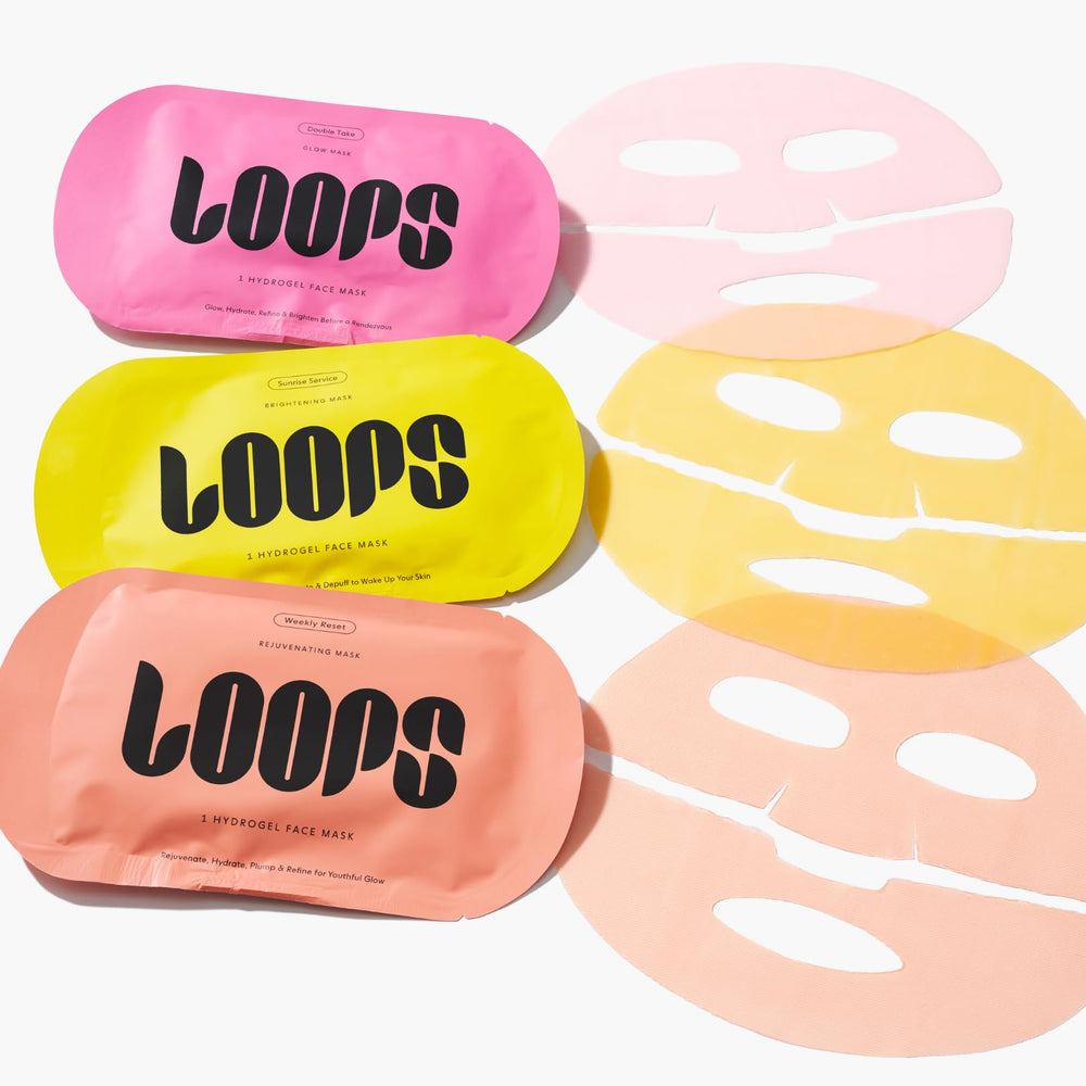 LOOPS hydrogel texture close-up highlighting cooling serum delivery
