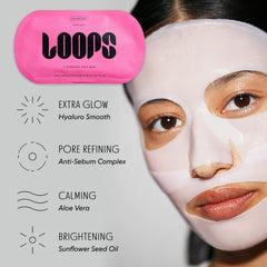 Relaxed lifestyle scene using LOOPS masks for an at-home spa benefit