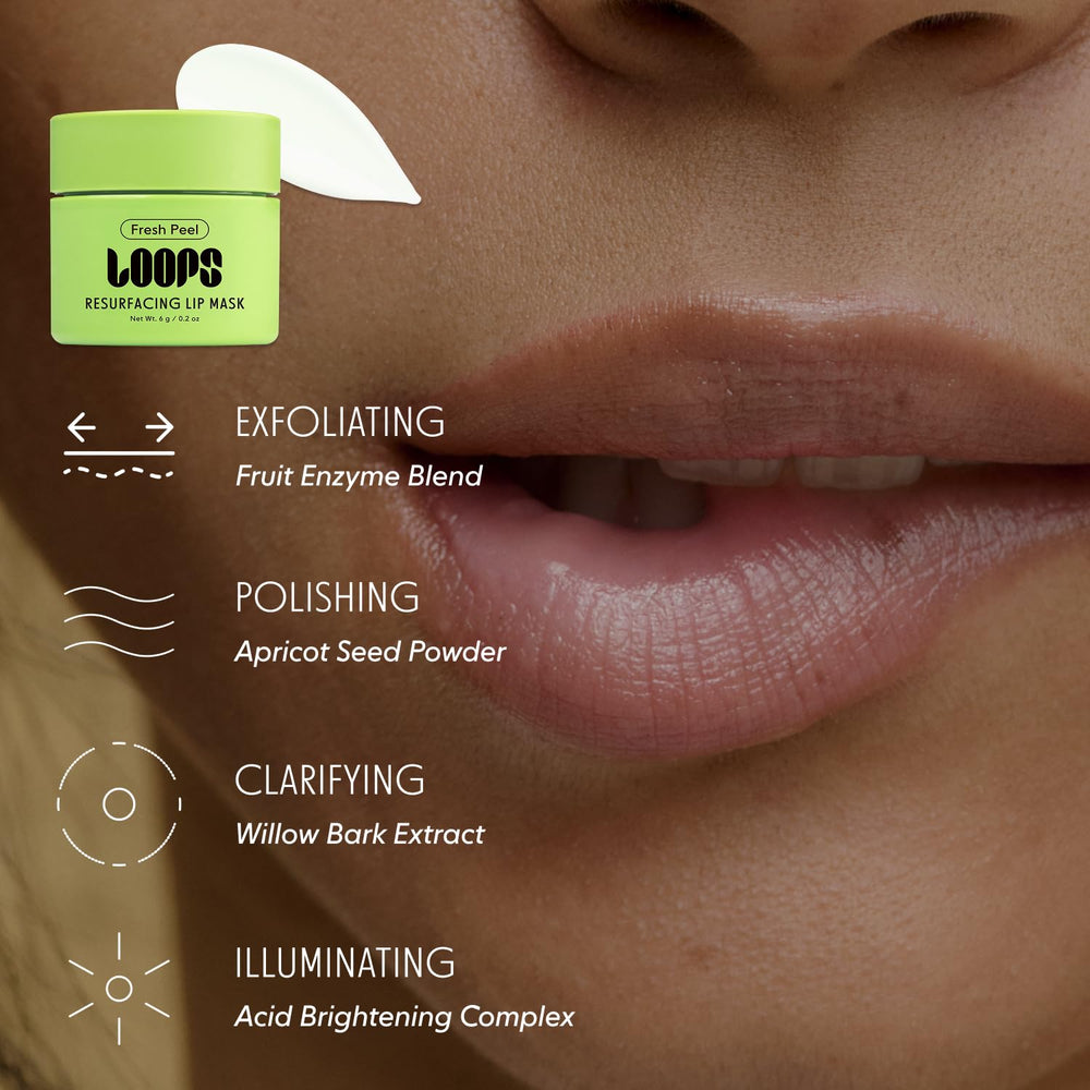 LOOPS lip mask texture closeup reveals gentle exfoliant for smoother lips