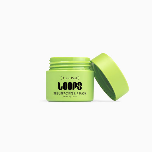 LOOPS mini lip mask front packaging showing product and benefits