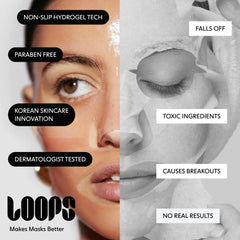 Tapping LOOPS remaining serum into skin demonstrating extra hydration
