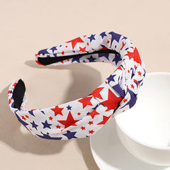LOPMNGHT headband worn with casual outfit adding patriotic flair to a summer look