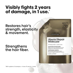L'Oréal Professionnel shampoo lather on wet hair demonstrating effective but mild foam