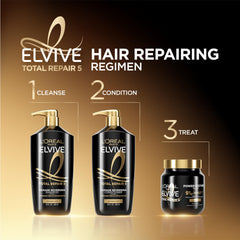 L'Oreal Paris label close-up showing repair concentrate and ingredient focus