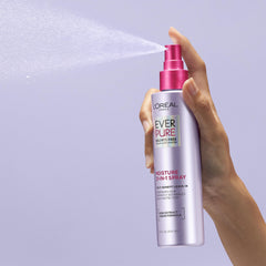L'Oreal Paris EverPure used before flat iron showing heat protectant benefit