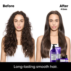 L'Oréal Professionnel applying mask on damp hair for smoother styling