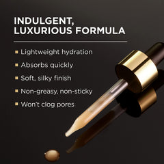 L'Oreal Paris serum on a bedside table in lifestyle setting suggesting night-time ritual