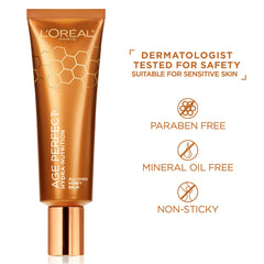 L'Oreal Paris open tube with balm texture, demonstrates quick absorption