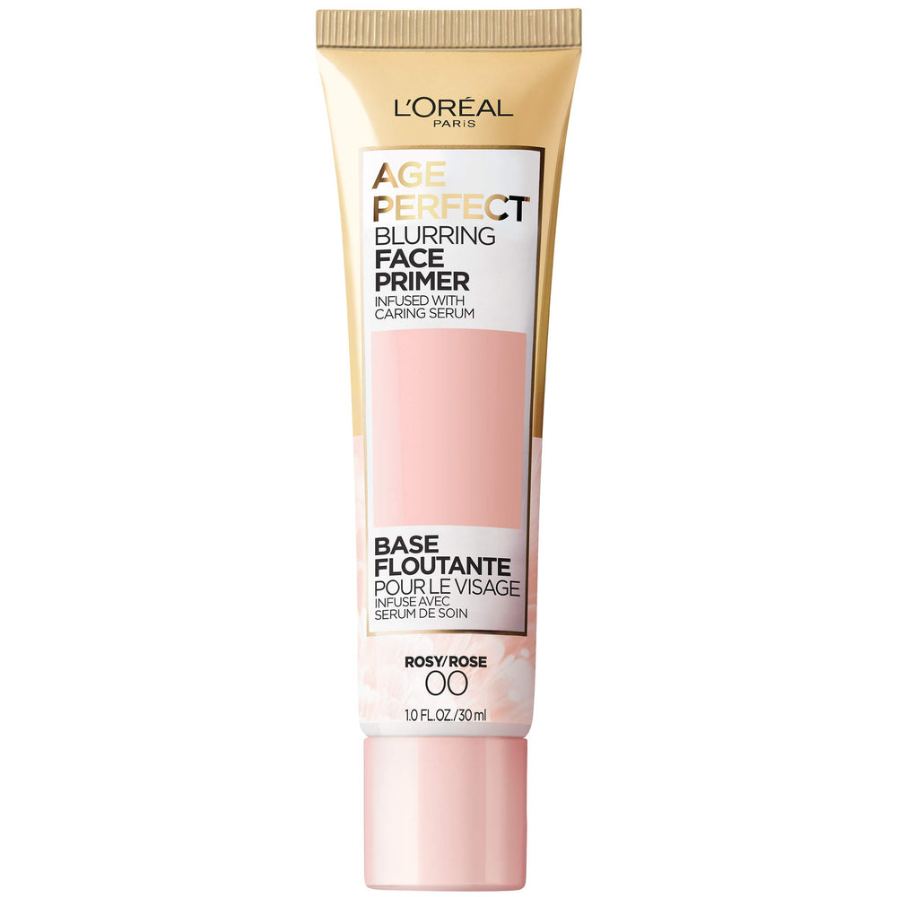L'Oreal Paris Age Perfect primer front packaging showing rosy tube and label benefit