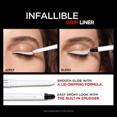 L'Oreal Paris liner applied to model eye demonstrating brightening effect