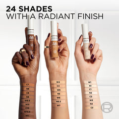 L'Oreal Paris before and after under-eye comparison showing brightening and smoothing benefit