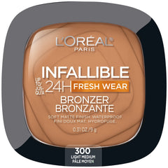 L'Oreal Paris compact front view showing sleek packaging and longwear benefit