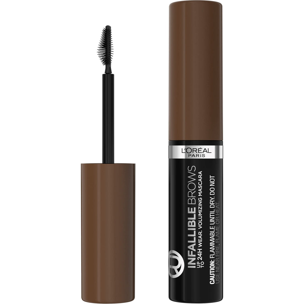 L'Oreal Paris brow mascara front packaging shows shade and size, easy selection benefit
