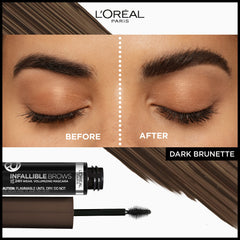 L'Oreal Paris wand and 3D micro-grip brush displayed to show precise application