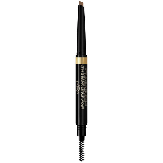 L'Oréal Paris front view of Brow Stylist pencil showing compact design and easy handling