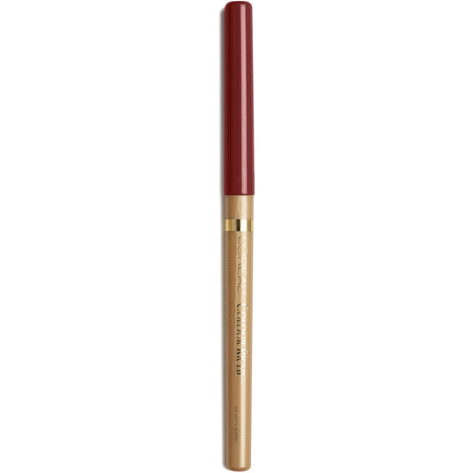 L'Oreal Paris colour riche pencil front packaging showing burgundy shade