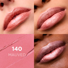 L'Oreal Paris lipstick bullet close-up revealing creamy mauve texture and smooth application