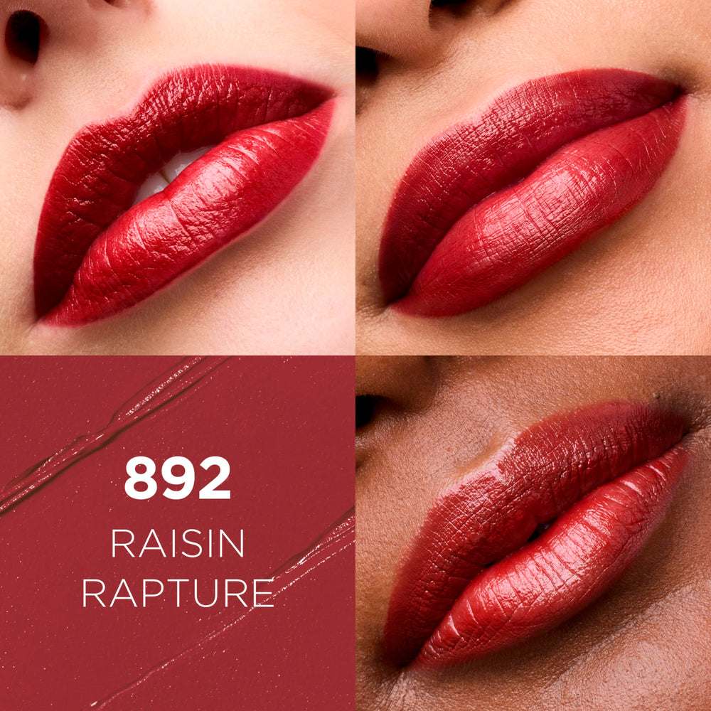 L'Oreal Paris open lipstick bullet revealing creamy satin texture