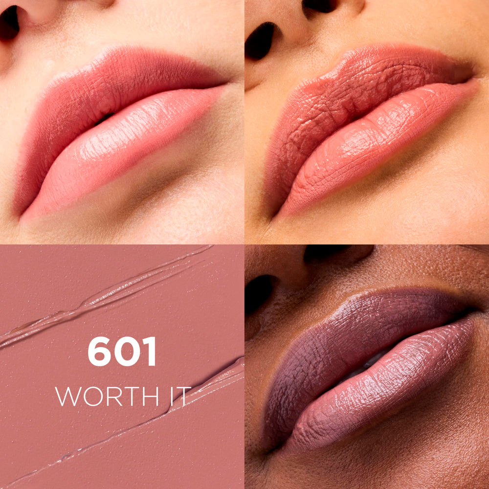 L'Oreal Paris open bullet revealing satin lipstick tip for precise application