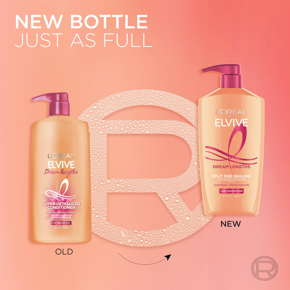 L'Oreal Paris 28 oz bottle held for scale to illustrate value size