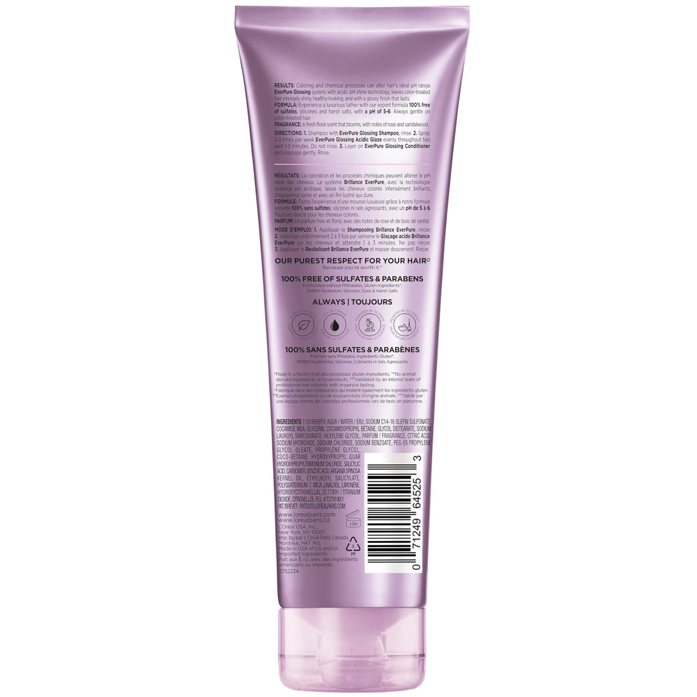 L'Oreal Paris after-wash hair shining in sunlight showing visible glossy finish benefit