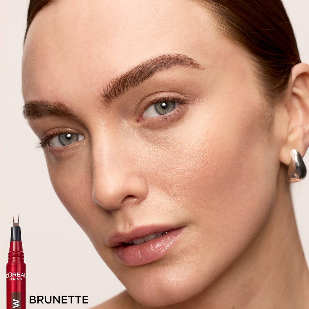 L'Oreal Paris swatch of Faux Brow ink on skin highlighting smooth blendability