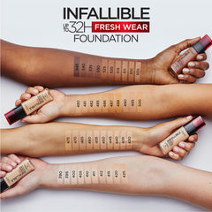 L'Oreal Paris foundation swatch on arm in 520 Sienna showing true color payoff benefit easy match