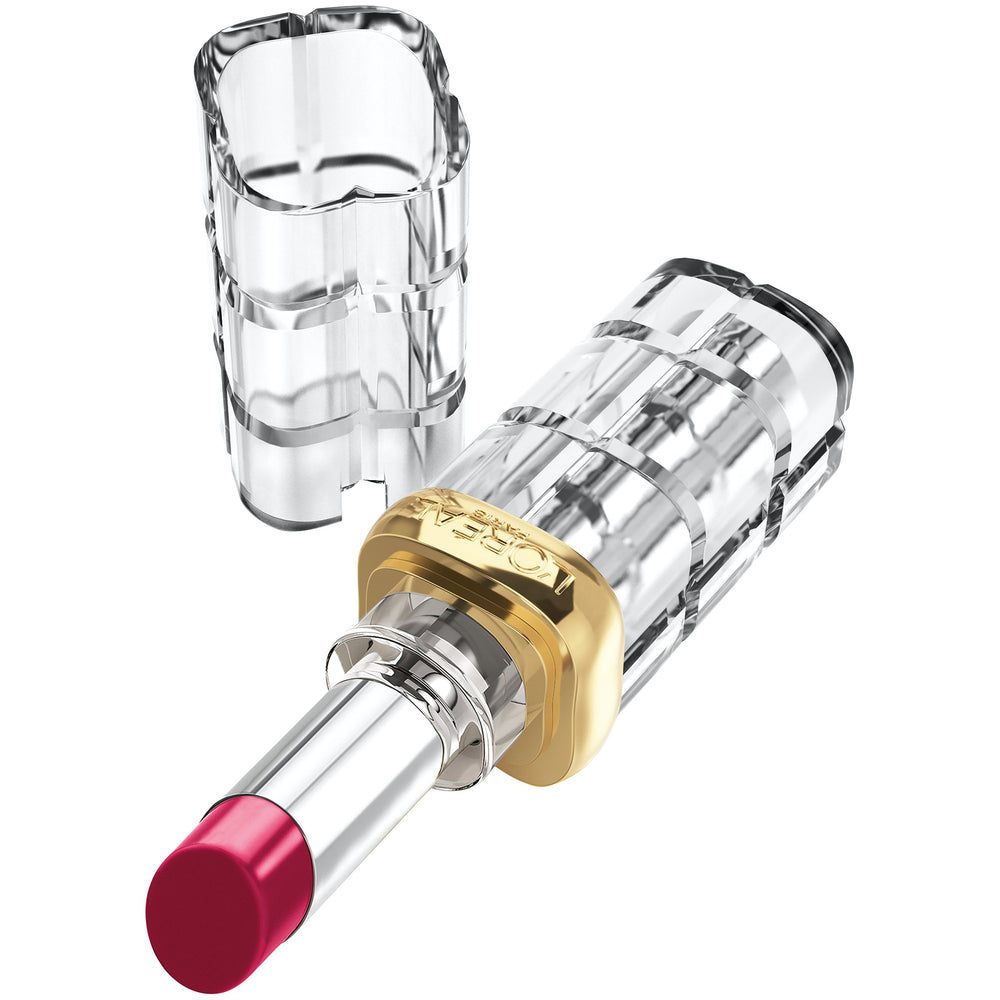 L'Oreal Paris Glassy Garnet texture swipe on arm showing glossy finish benefit