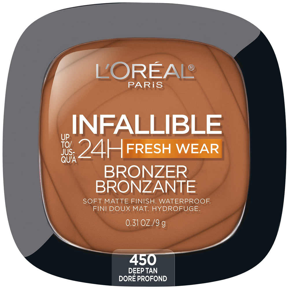 L'Oreal Paris bronzer front packaging showing shade and compact, longwear benefit