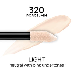 L'Oreal Paris concealer applicator close-up demonstrating oversized sponge tip for precise coverage