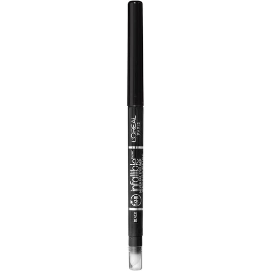 L'Oreal Paris Infallible front packaging showing black mechanical pencil and cap benefit long-wearing definition