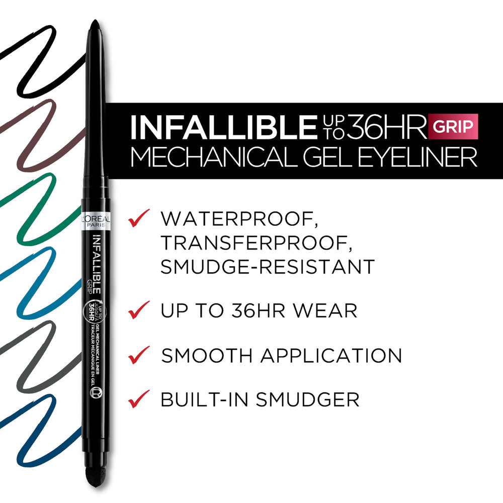 L'Oreal Paris pencil in hand showing size and travel-friendly convenience