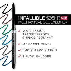L'Oreal Paris pencil in hand showing size and travel-friendly convenience