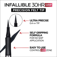L'Oreal Paris liner in hand showing compact size for travel convenience